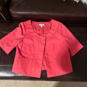 LOFT Vibrant Pink Textured Jacket